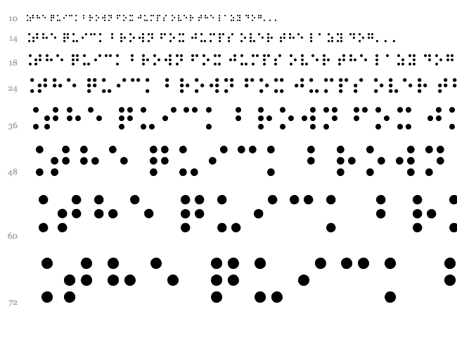 Braille Type font waterfall